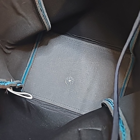 Save My Bag Turquoise Hippie Fringed Neoprene Tote Bag - Large - Picture 9 of 11